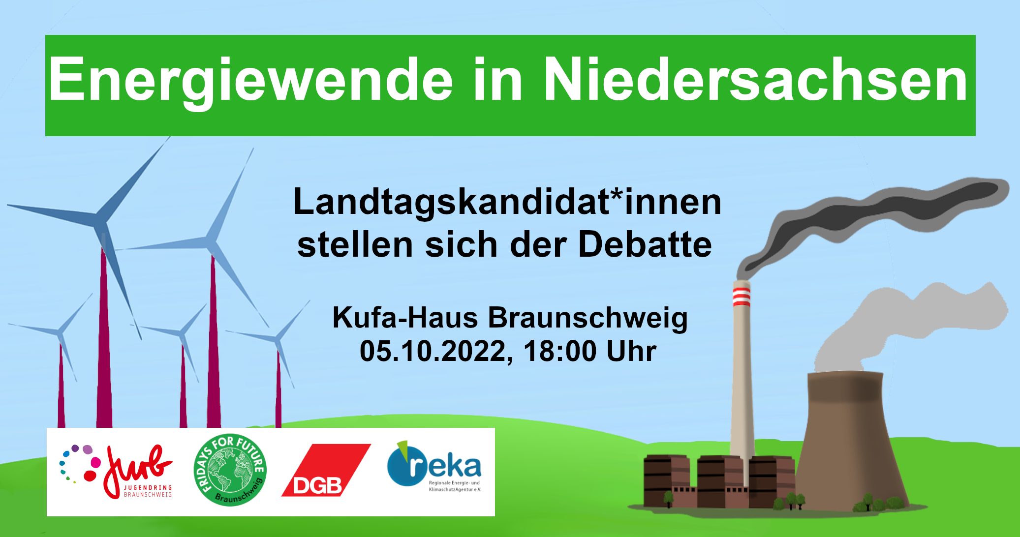 Podiumsdiskussion mit Landtagskandidat:innen zum Thema Energiewende Podiumsdiskussion mit Landtagskandidat:innen zum Thema Energiewende